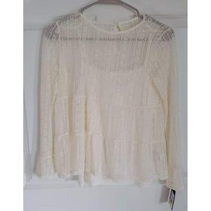 Art Class NWT Ivory Lace Top Girls Size Large 10/12